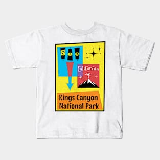 Kings Canyon National Park California Retro Mid Century Atomic Age Kids T-Shirt